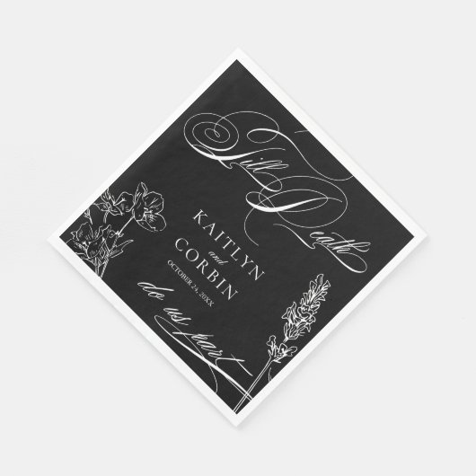 Serviette En Papier Fleur sauvage Élégant Mariage gothique (Coin)