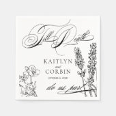 Serviette En Papier Fleur sauvage élégante Mariage gothique (Devant)
