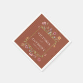 Serviette En Papier Fleur sauvage en terre cuite Mariage (Coin)