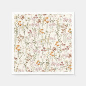 Serviette En Papier Fleur sauvage en terre cuite Mariage Boho dans le  (Devant)