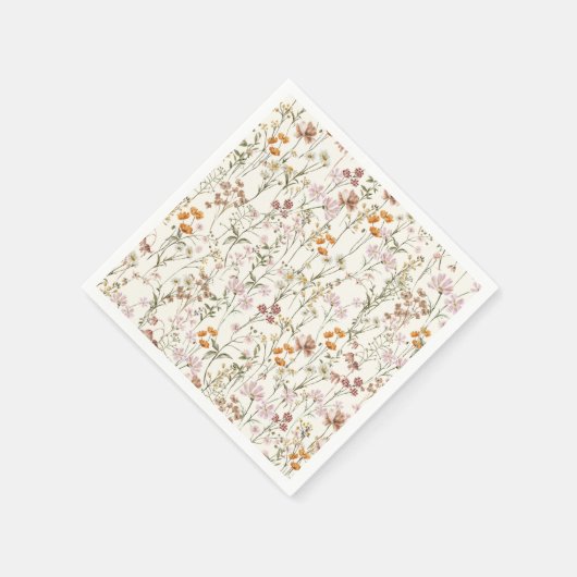 Serviette En Papier Fleur sauvage en terre cuite Mariage Boho dans le  (Coin)