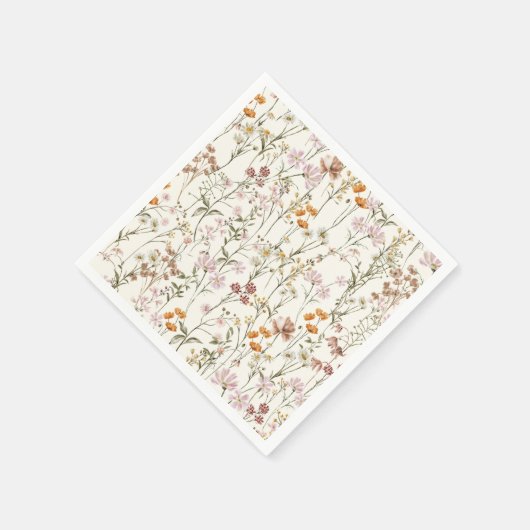 Serviette En Papier Fleur sauvage en terre cuite Mariage Boho dans le  (Coin)