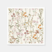 Serviette En Papier Fleur sauvage en terre cuite Mariage Boho dans le  (Devant)