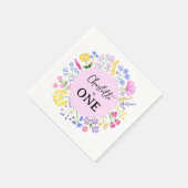Serviette En Papier Fleur sauvage est la première fille d'anniversaire (Coin)