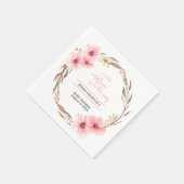 Serviette En Papier Fleur sauvage est sur le chemin Baby shower rose (Coin)