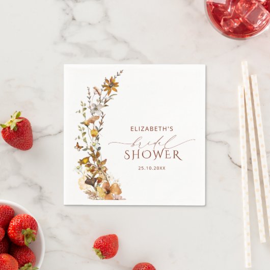 Serviette En Papier Fleur sauvage Fall Fête des mariées florale (En situation)