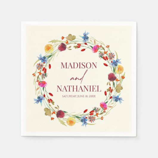 Serviette En Papier Fleur sauvage Fleur Fleur Flore Jardin Mariage (Devant)