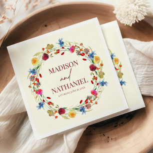 Serviette En Papier Fleur sauvage Fleur Fleur Flore Jardin Mariage