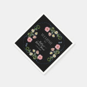 Serviette En Papier Fleur sauvage floral Daisy Black Boho Fête des mar (Coin)