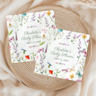Serviette En Papier Fleur sauvage Floral Genre Baby shower neutre