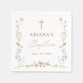 Serviette En Papier Fleur sauvage Floral Girl Baptism (Devant)