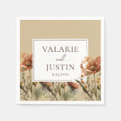 Serviette En Papier Fleur sauvage Floral Mariage Napkins automne (Devant)