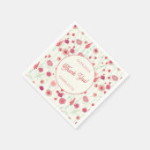 Serviette En Papier Fleur sauvage Floral Merci Nom Date (Coin)