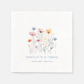 Serviette En Papier Fleur sauvage frais | Mariage blanc (Devant)