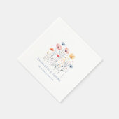 Serviette En Papier Fleur sauvage frais | Mariage blanc (Coin)