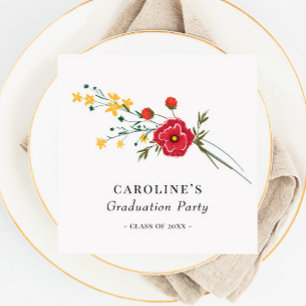 Serviette En Papier Fleur sauvage Graduation Party "Classe de 2023"