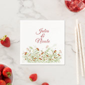 Serviette En Papier Fleur sauvage Jaune Marigold Mariage de feuillage (En situation)