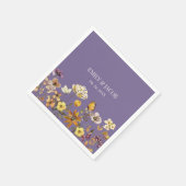 Serviette En Papier Fleur sauvage Lavender Boho Mariage Napkins (Coin)