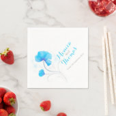 Serviette En Papier fleur sauvage mariage art bleu papier serviette (En situation)