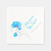 Serviette En Papier fleur sauvage mariage art bleu papier serviette (Devant)