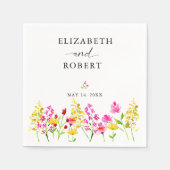 Serviette En Papier Fleur sauvage Mariage Floral Script Élégant printe (Devant)