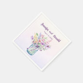 Serviette En Papier Fleur sauvage Mason Jar Mariage personnalisé (Coin)