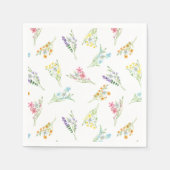 Serviette En Papier Fleur sauvage Meadow Pastel Floral Patte Mariage (Devant)