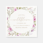 Serviette En Papier Fleur sauvage Meadow | Première fête d'anniversair (Devant)