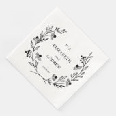 Serviette En Papier Fleur sauvage minimal | Mariage de couronne (Coin)