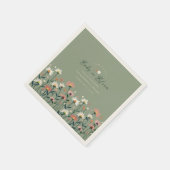 Serviette En Papier Fleur sauvage moderne Boho Sage Baby dans douche f (Coin)