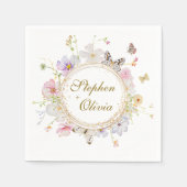Serviette En Papier Fleur sauvage moderne Floral Wreath Mariage (Devant)