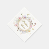Serviette En Papier Fleur sauvage moderne Floral Wreath Mariage (Coin)
