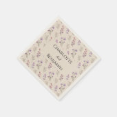 Serviette En Papier Fleur sauvage moderne Mariage beige (Coin)