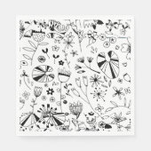 Serviette En Papier Fleur sauvage monochrome (Devant)