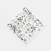 Serviette En Papier Fleur sauvage monochrome (Coin)