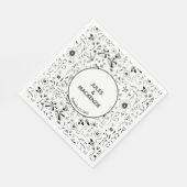 Serviette En Papier Fleur sauvage Monochrome moderne (Coin)