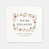 Serviette En Papier Fleur sauvage Nous sommes engagés Engagement Party (Devant)