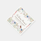 Serviette En Papier Fleur sauvage & Papillon dans la mémoire aimante (Coin)