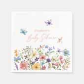 Serviette En Papier Fleur sauvage Papillon Jardin Baby shower serviett (Devant)