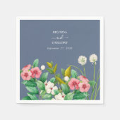 Serviette En Papier Fleur sauvage Periwinkle Dusty Blue Mariage (Devant)