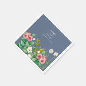 Serviette En Papier Fleur sauvage Periwinkle Dusty Blue Mariage (Coin)