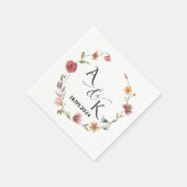 Serviette En Papier Fleur sauvage personnalisé Mariage serviettes pers (Coin)