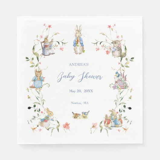 Serviette En Papier Fleur sauvage Peter le lapin Papier Napkin (Devant)