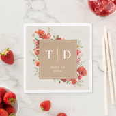 Serviette En Papier Fleur sauvage Poppy Mariage Cardstock (En situation)