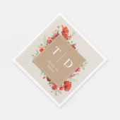 Serviette En Papier Fleur sauvage Poppy Mariage Cardstock (Coin)