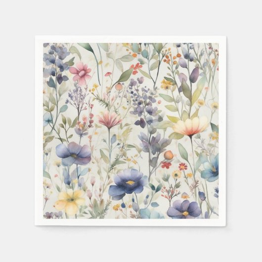 Serviette En Papier Fleur sauvage pour imprimer des serviettes (Devant)