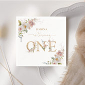 Serviette En Papier Fleur sauvage premier anniversaire Wild One rose r