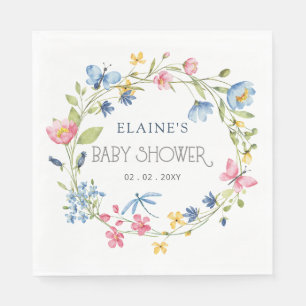 Serviette En Papier Fleur sauvage Printemps fleurit Baby shower Floral