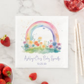 Serviette En Papier Fleur sauvage Rainbow Baby Girl Sprinkle (En situation)