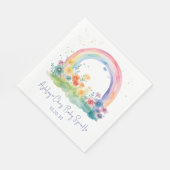 Serviette En Papier Fleur sauvage Rainbow Baby Girl Sprinkle (Coin)